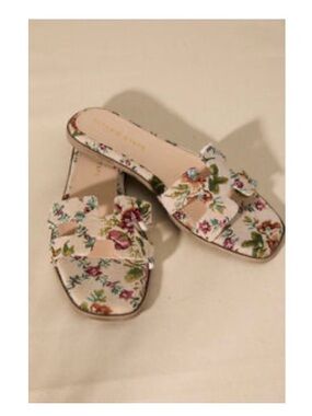 Altar’d State Erika-H Floral Embroidered Slip-On Mules - Beige Floral, 9.5